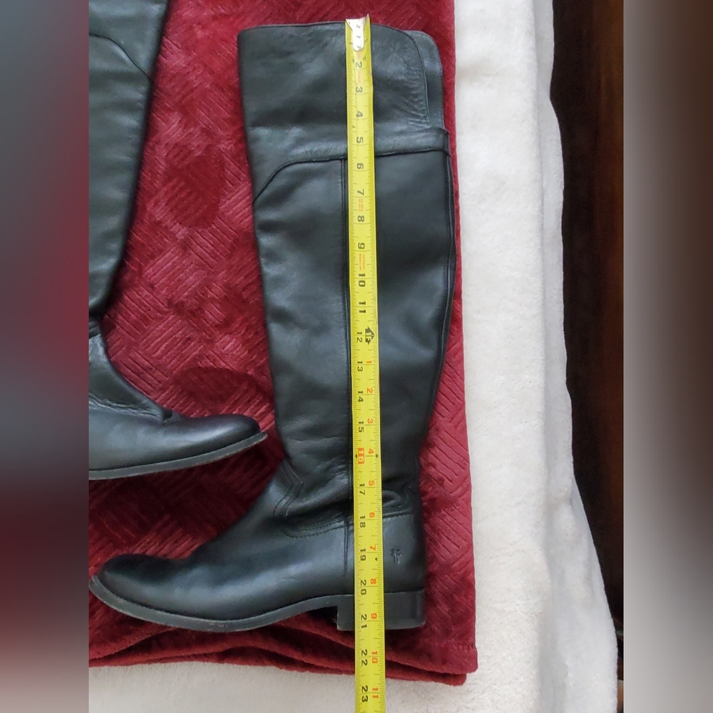 Black Leather Over-the-Knee  Boot - Picture 2 of 15